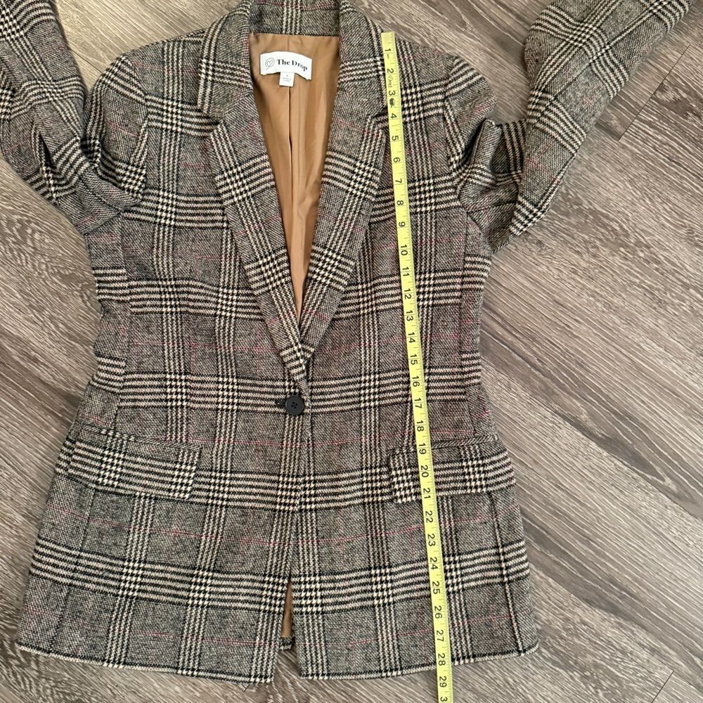 Madewell Women's Plaid Single-Button Blazer in Grey - Picture 9 of 10